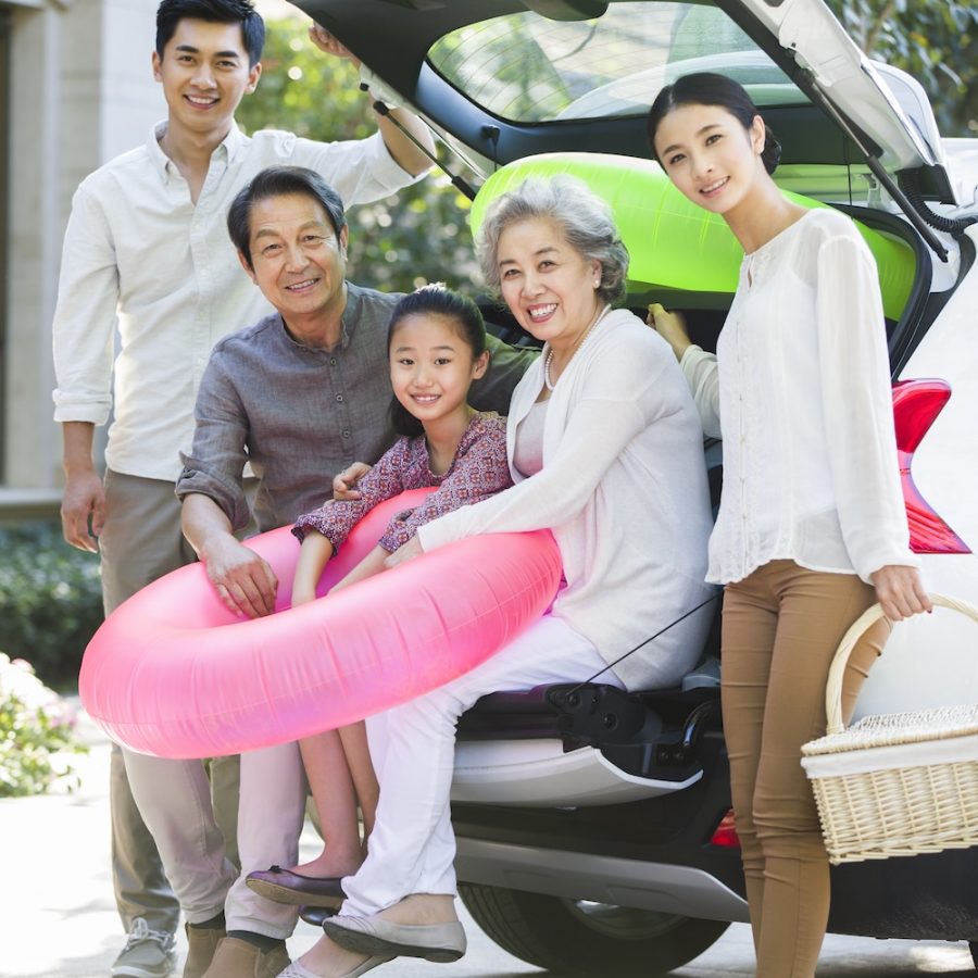 Three generations Chinese family